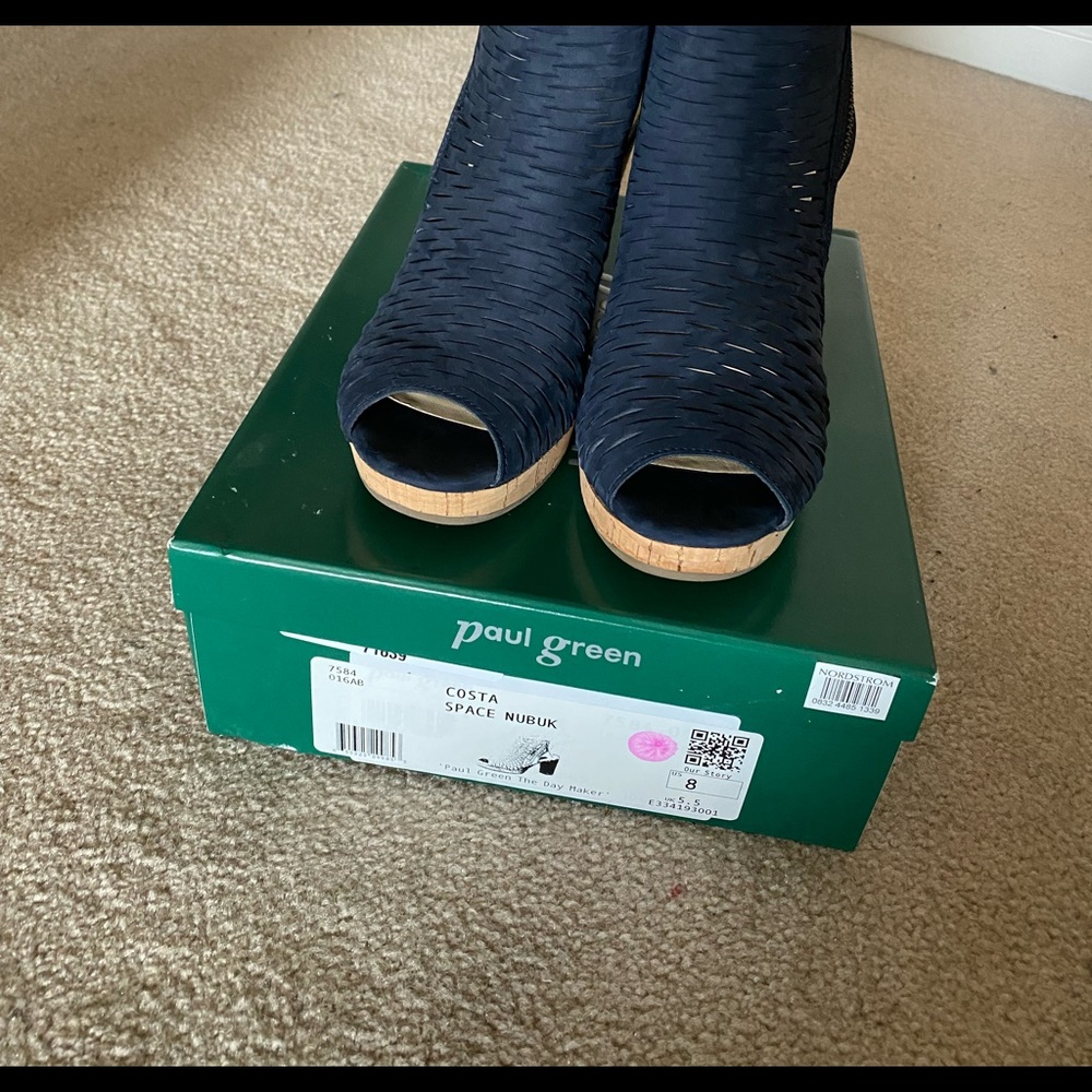 Paul Green Costa Leather Platform Sandal NIB